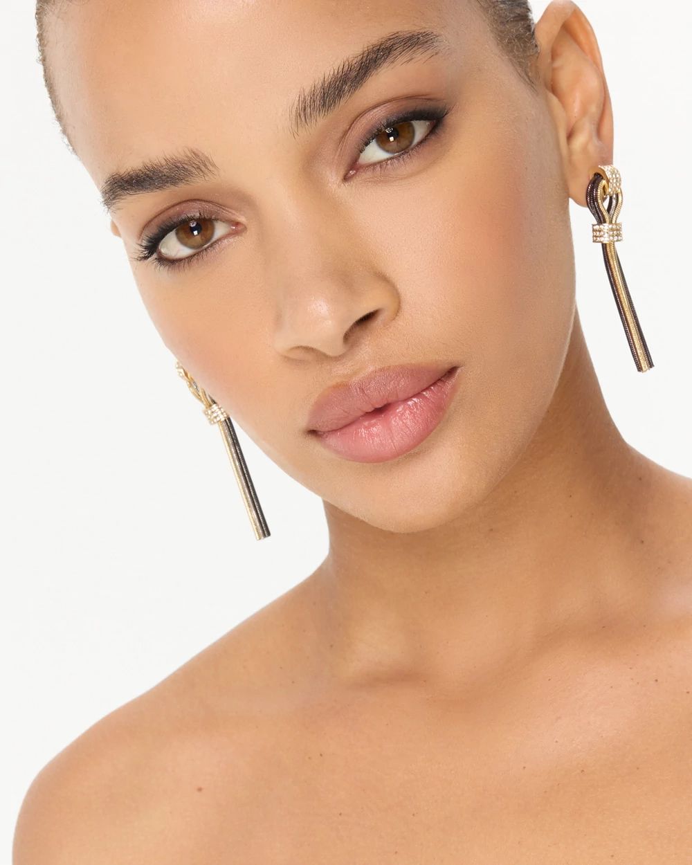 Tri-Color Fringe Drop Earrings
