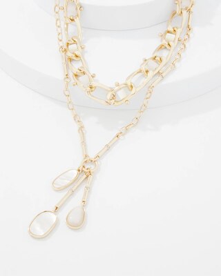 Mother of Pearl Charm Necklace click to view larger image.