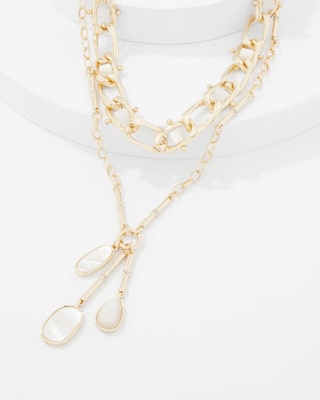 Mother of Pearl Charm Necklace click to view larger image.