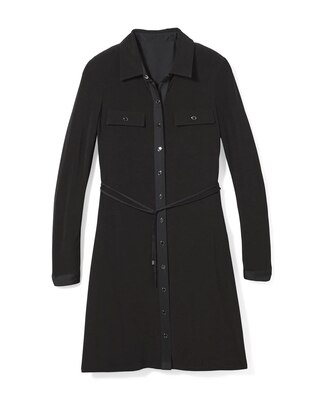 Long-Sleeve Matte Jersey Shirtdress