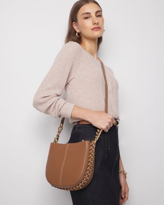 Cognac Chain Crossbody Bag