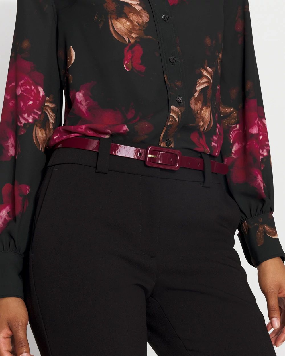 Faux Leather Skinny Belt