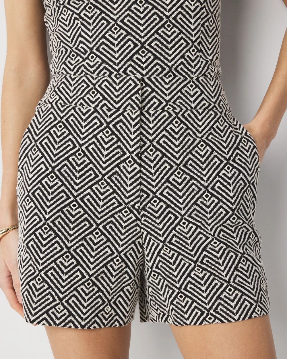 High-Rise Embroidered Short
