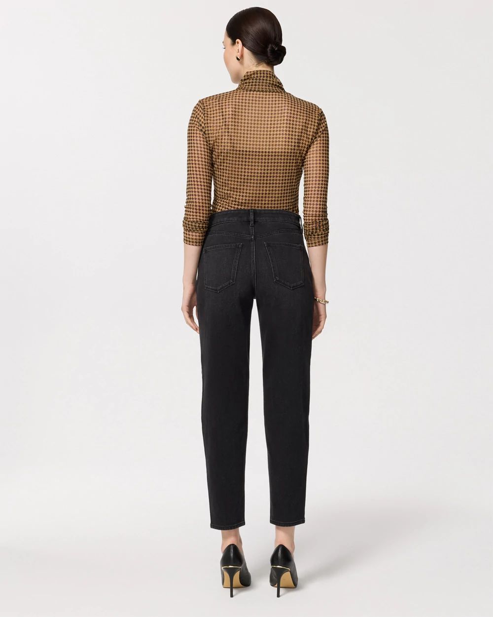 High-Rise Tapered Ankle Jeans click to view larger image.