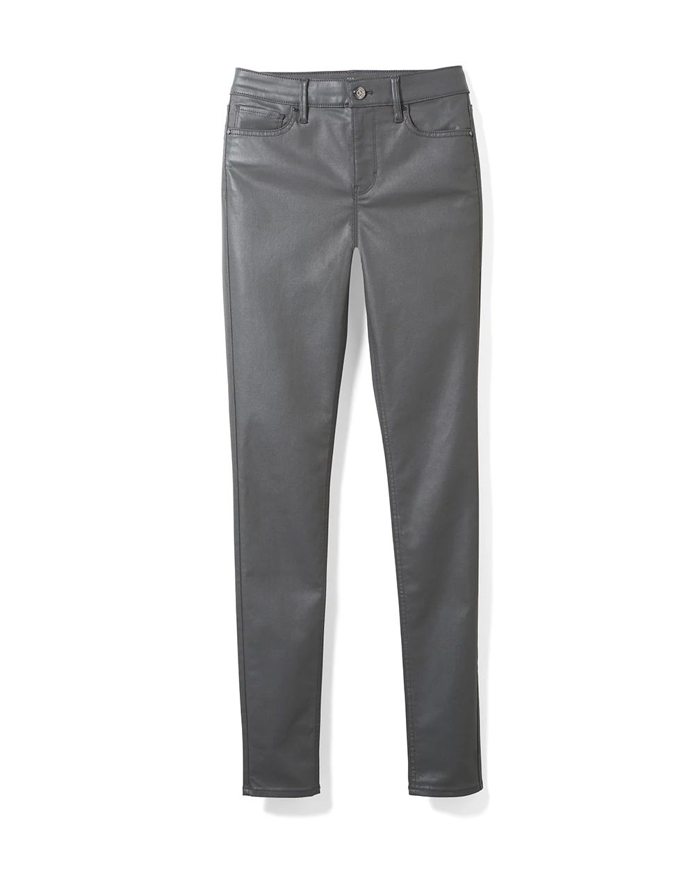 Curvy-Fit High Rise Coated Skinny Jeans