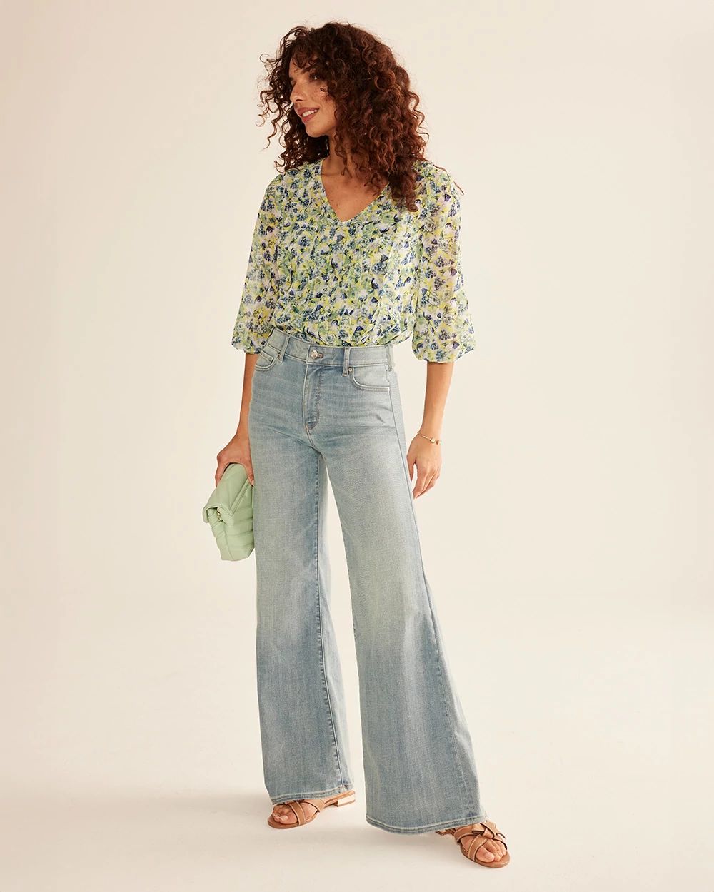 High-Rise Everyday Soft Denim  Wide-Leg Jeans click to view larger image.