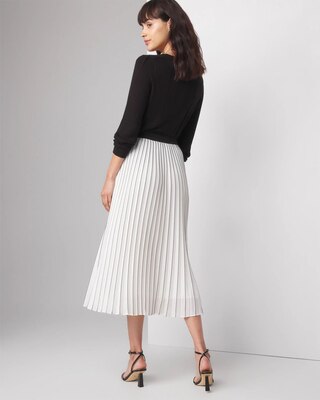 Smocked Pleated Midi Skirt click to view larger image.