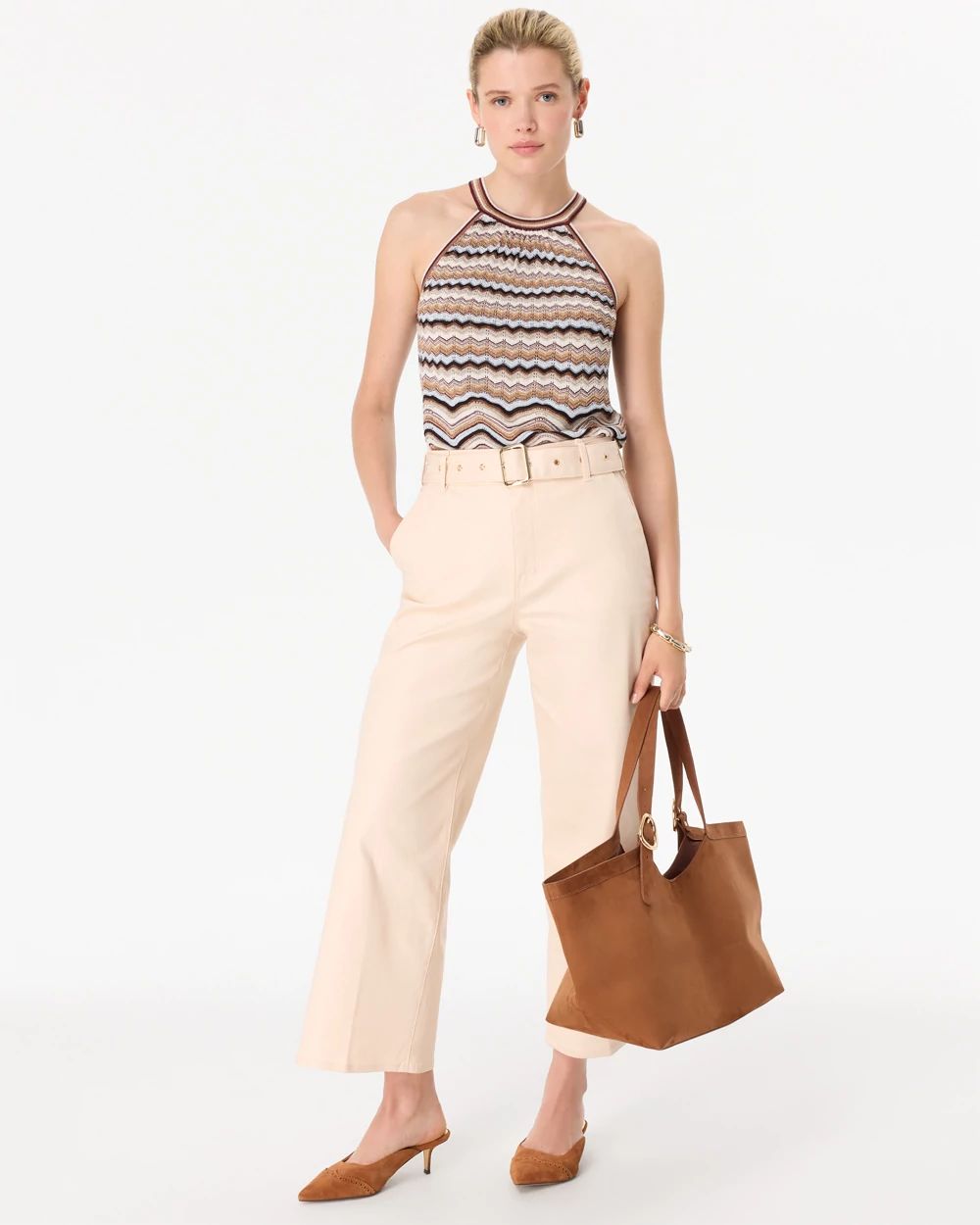 Metallic Knit Halter Tank click to view larger image.