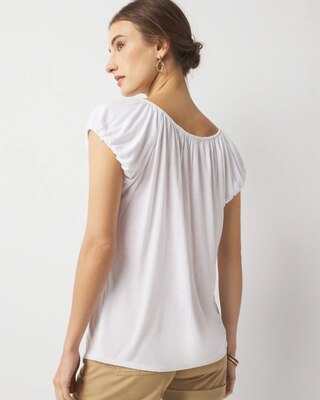 Shirred Scoop Neck Top click to view larger image.