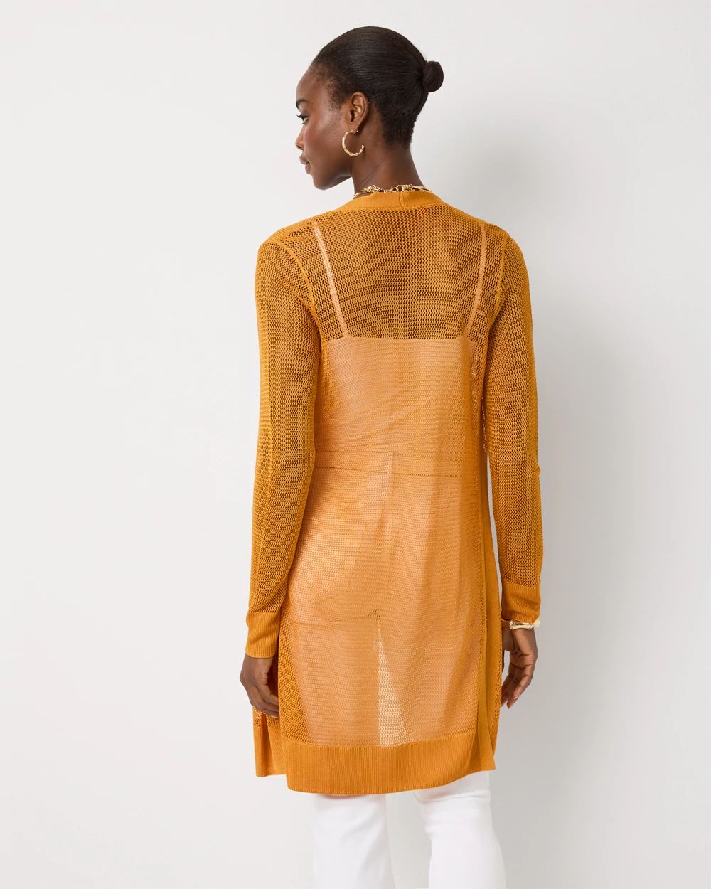 Open Stitch Longline Cardigan