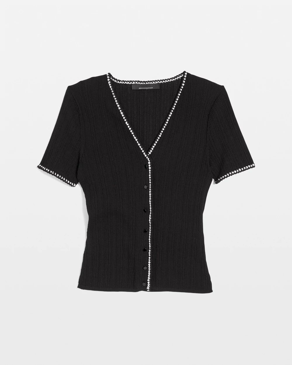 Braided Trim Cardigan Sweater