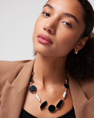 Gold Pearl Short Necklace