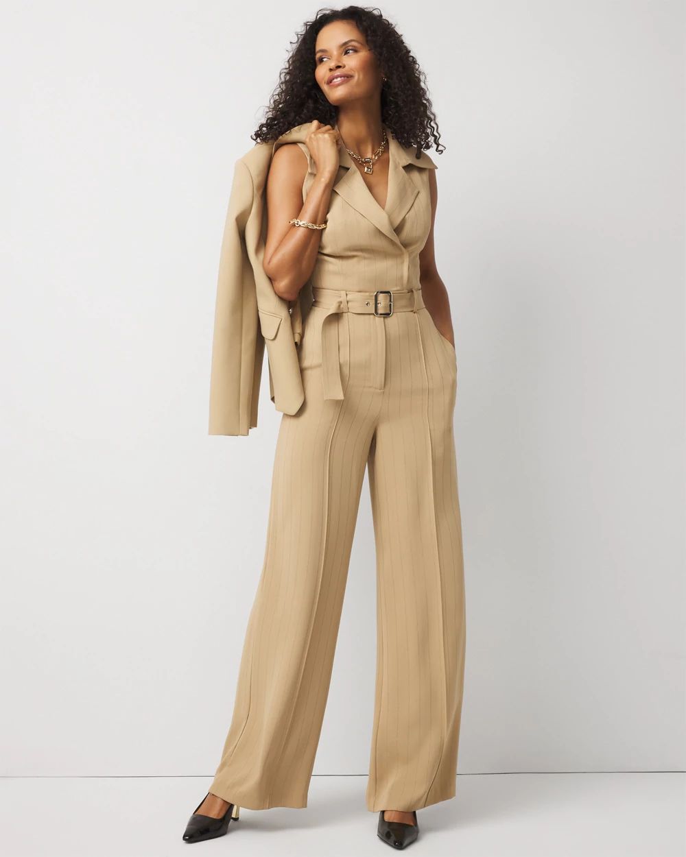 Tailored Crepe Jumpsuit click to view larger image.