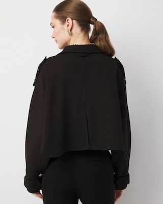 Petite Cropped Knit Trench click to view larger image.