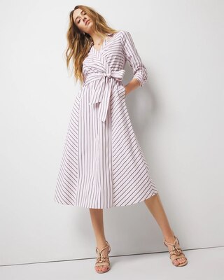 Poplin Midi Shirt Dress click to view larger image.