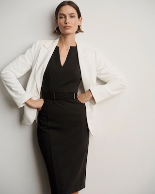 Petite Knit Crepe Sheath Dress click to view larger image.