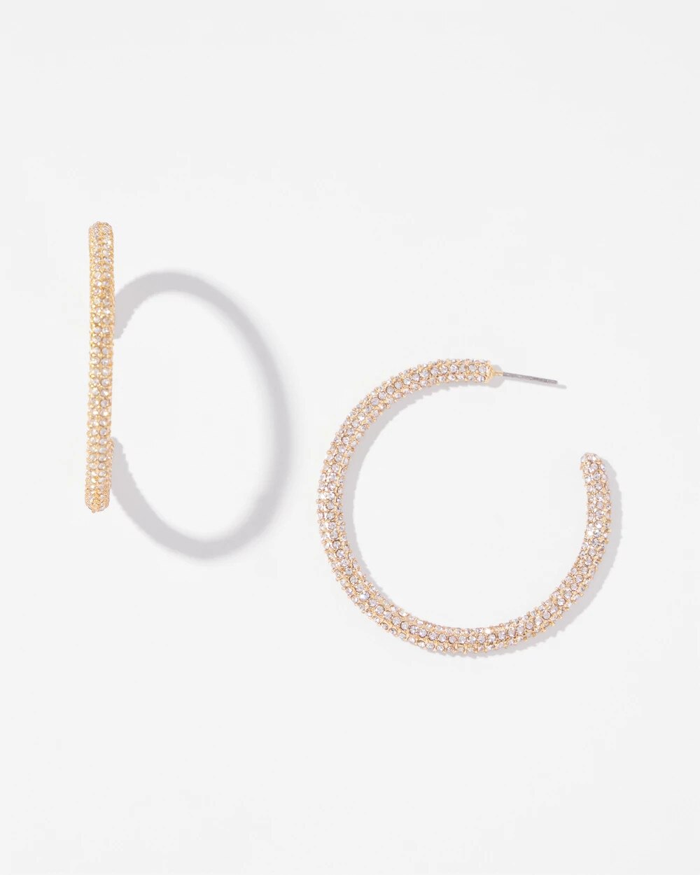 Large Pave Hoops - image 2