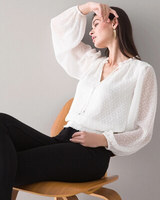 Long Sleeve Smocked Blouse