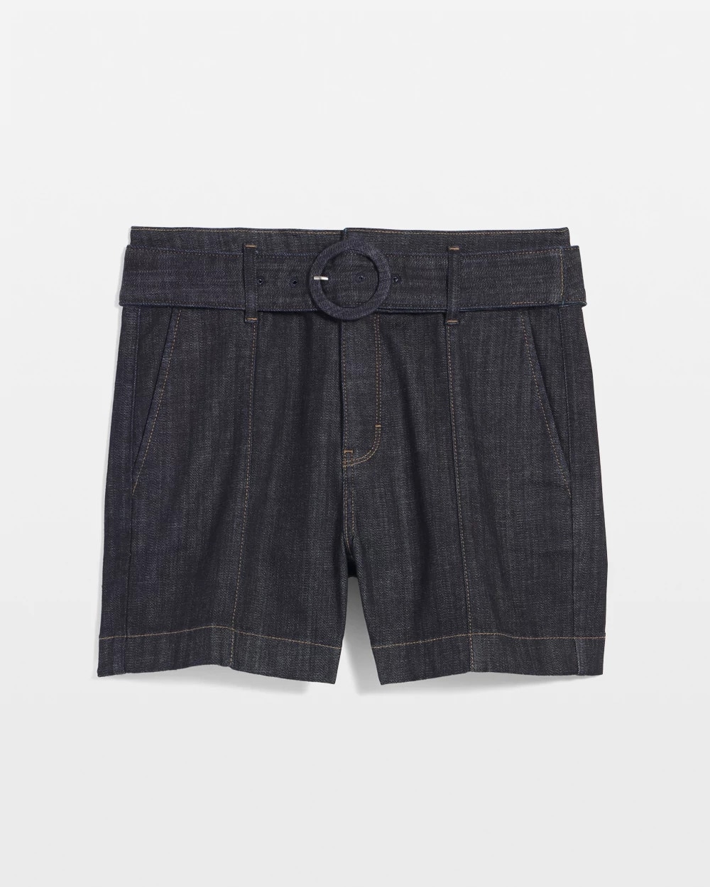 Extra High-Rise Belted Denim Short