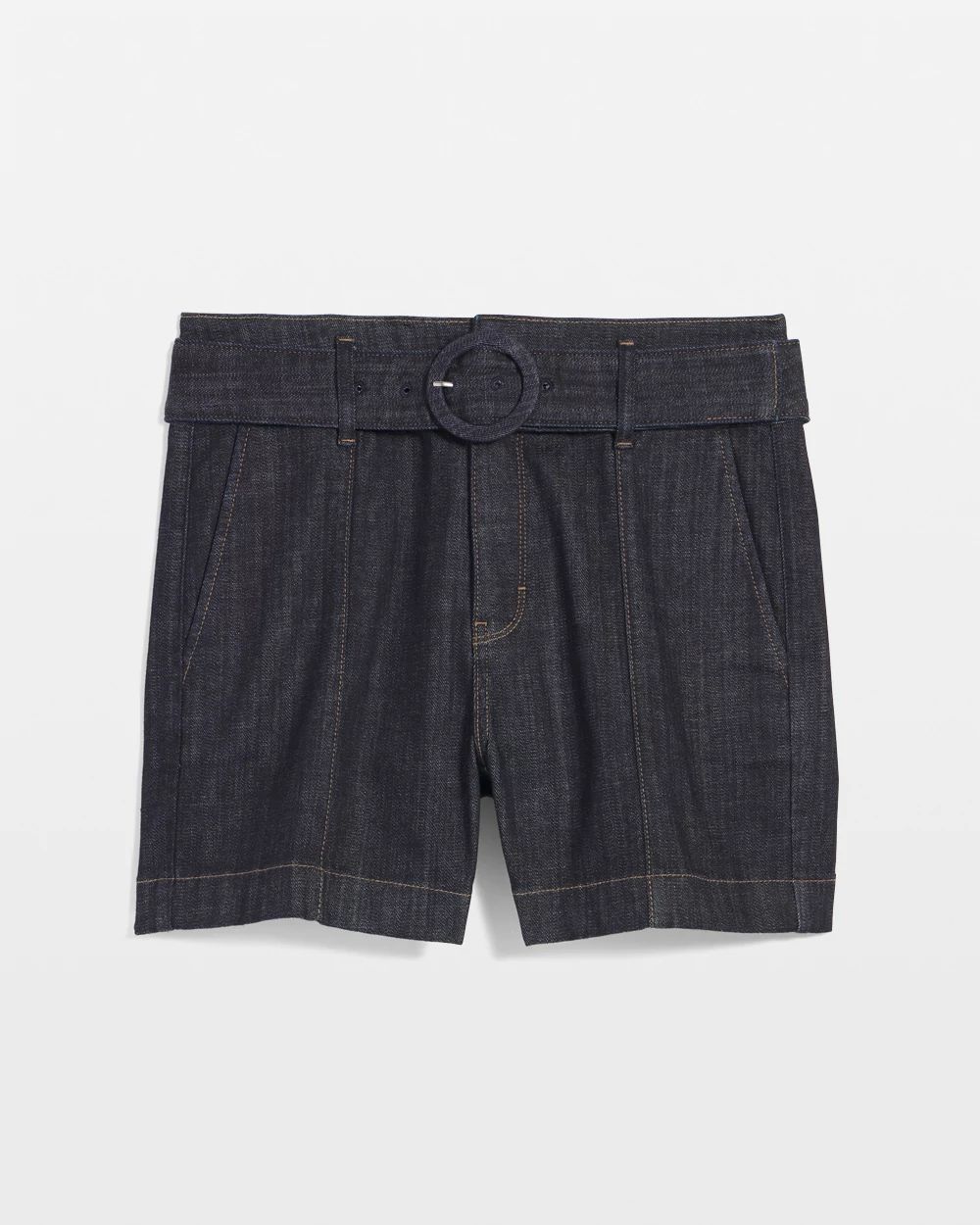 Extra High-Rise Belted Denim Short