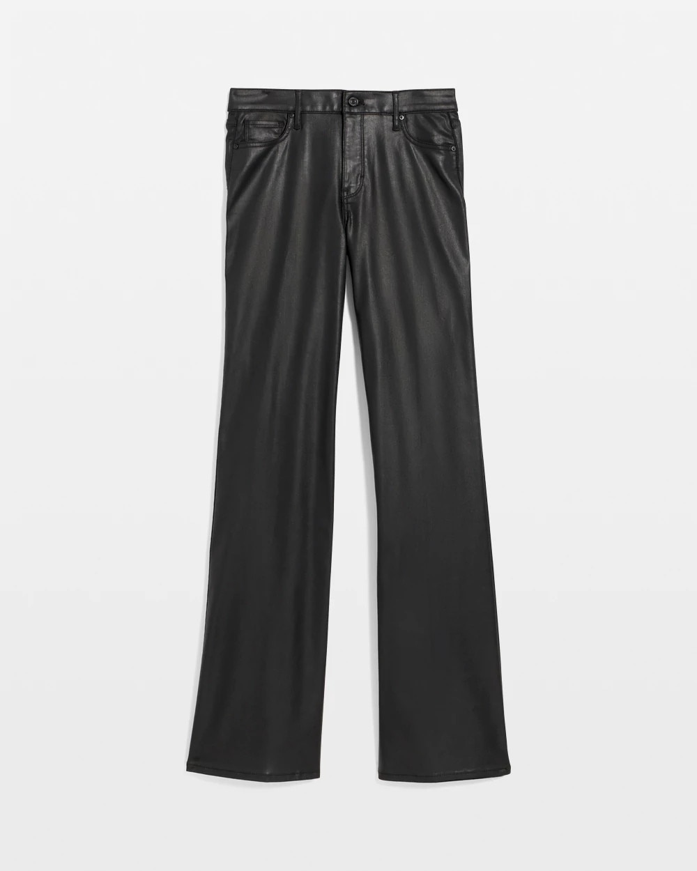 Coated Denim High Rise Wide Leg Jean