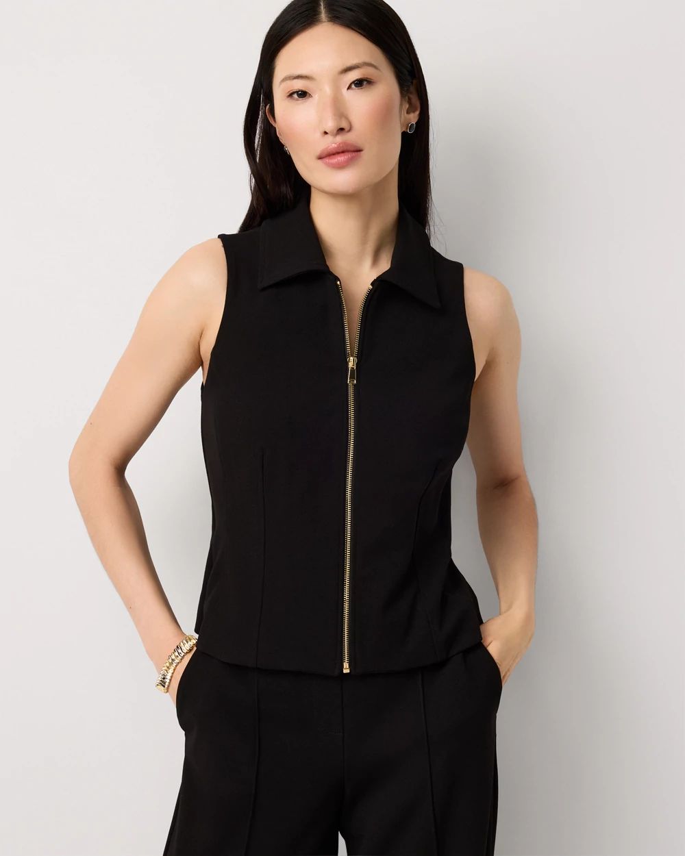 Zip-Up Collared Top click to view larger image.