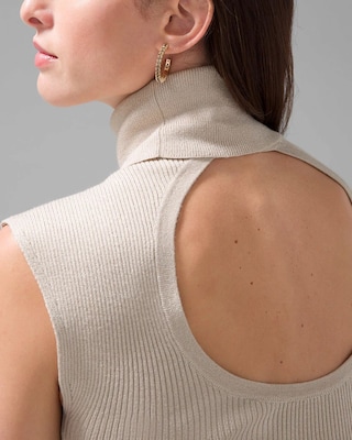 Sleeveless Cutout Back Turtleneck click to view larger image.