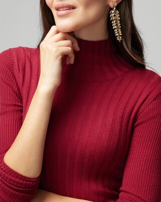 Long Sleeve Cashmere Blend Mockneck