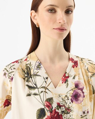 Pleated Sleeve Crepe Blouse click to view larger image.