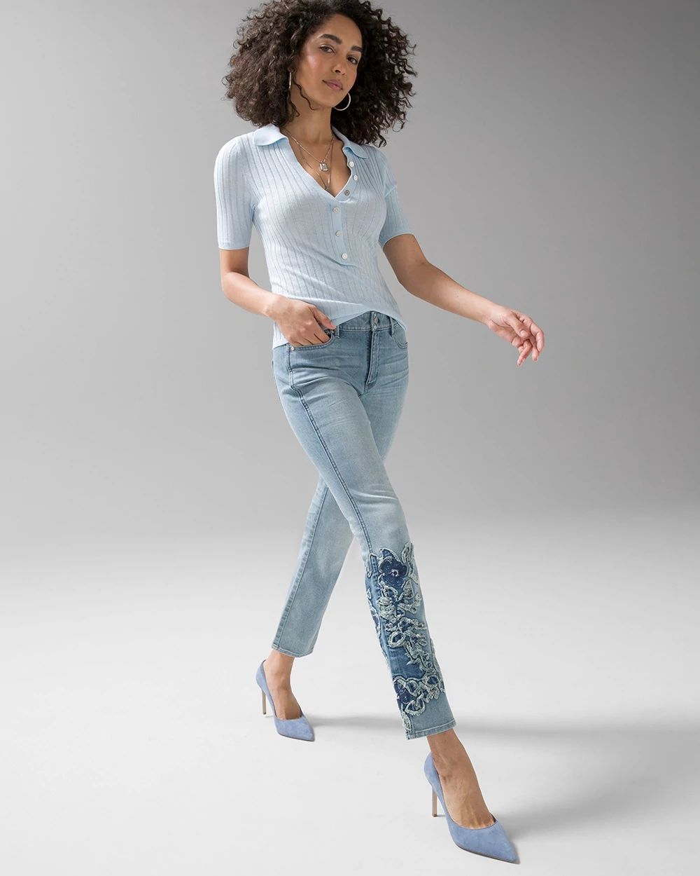 High-Rise Straight Jeans