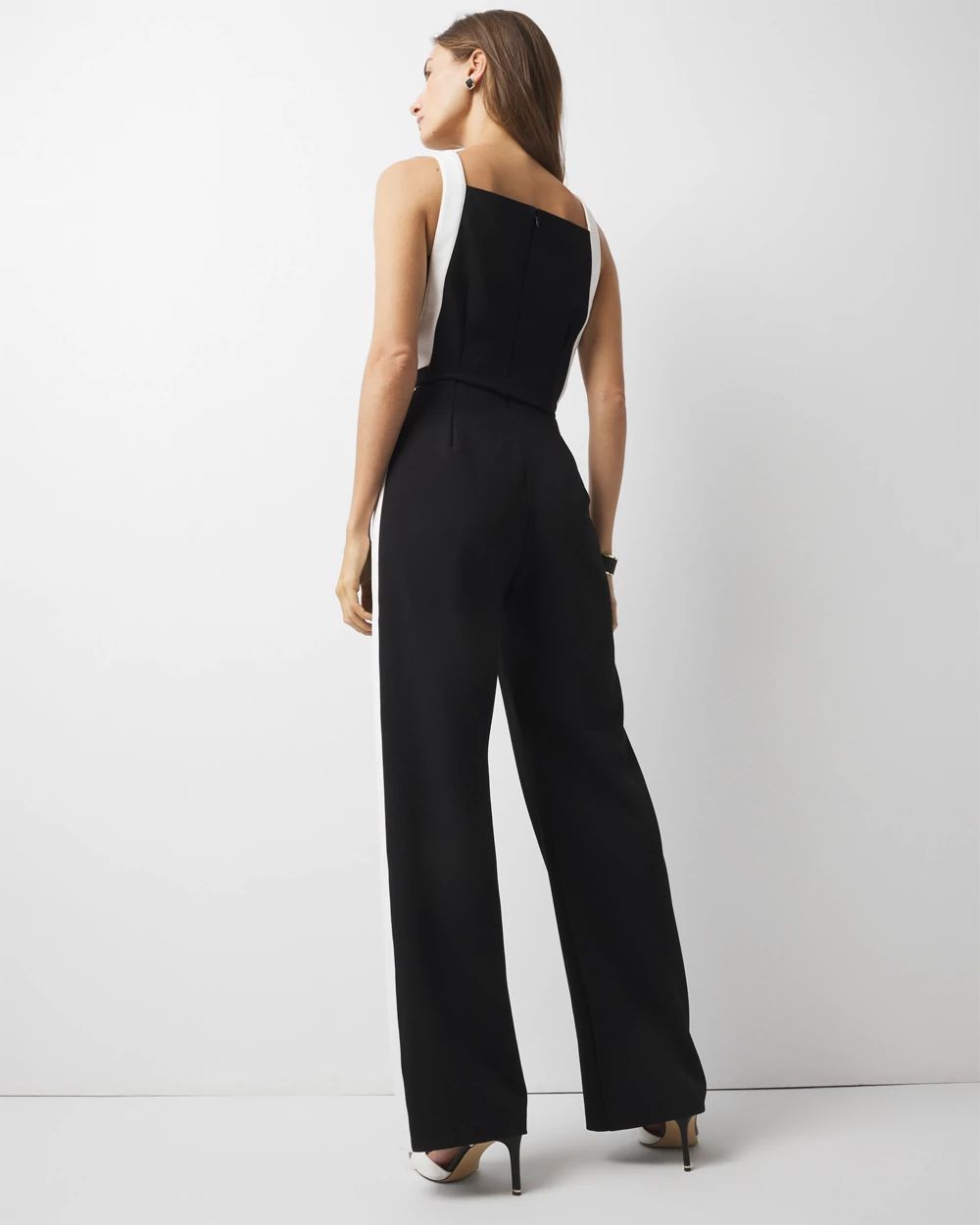 Contrast Trim Wide Leg Jumpsuit