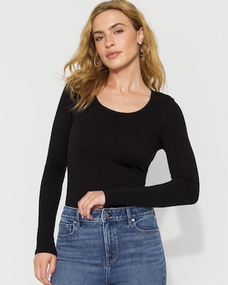 WHBM FORME™ Seamless Jacquard Scoop Neck Tee
