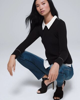 High-RIse Destructed Skinny Jeans
