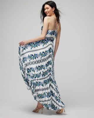 Halter Pleated Maxi Dress
