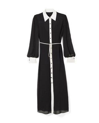 Long-Sleeve Colorblock Shirtdress