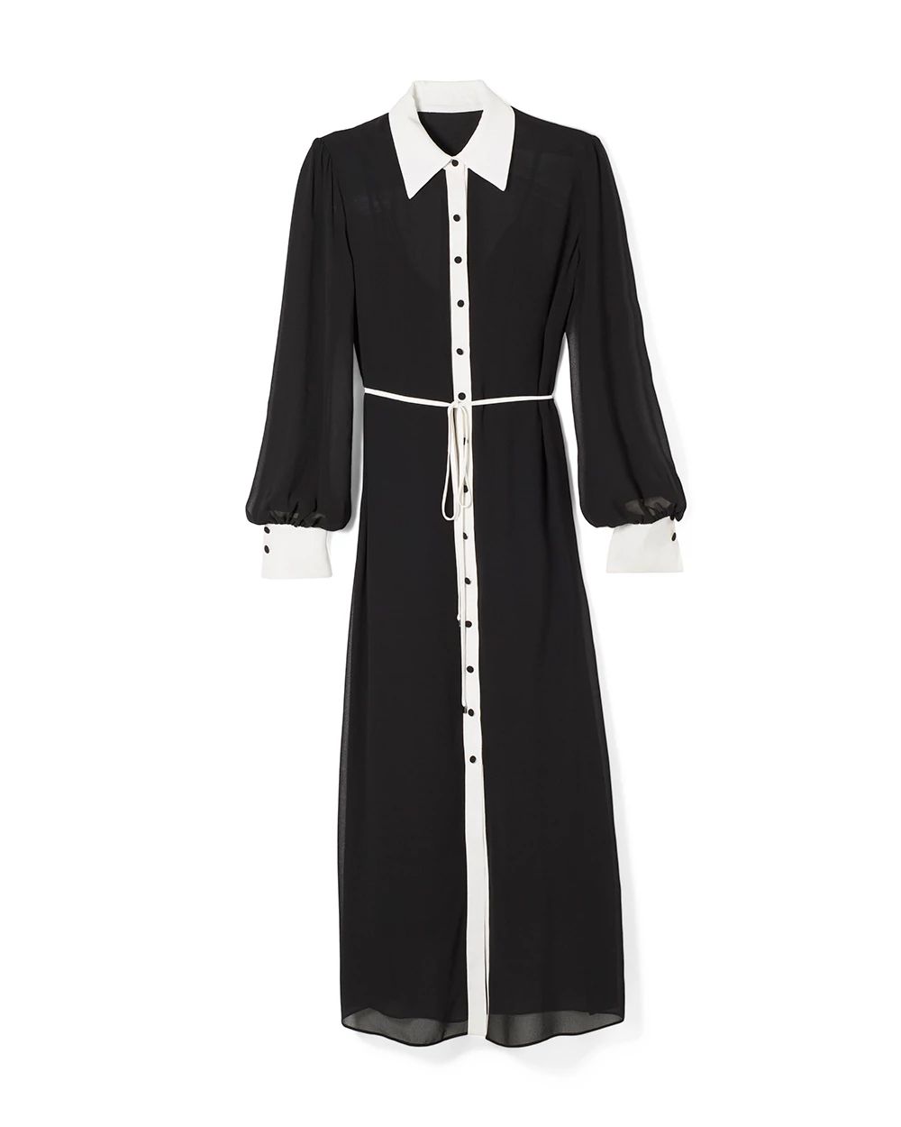 Long-Sleeve Colorblock Shirtdress