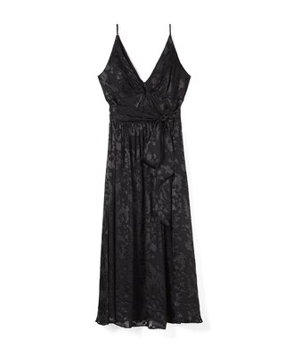 Sleeveless Deep V-Neck Burnout Midi Dress