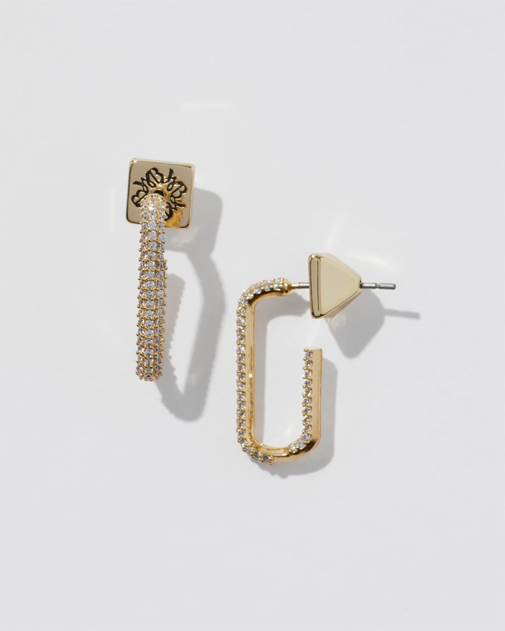 Gold Small Pave Crystal Hoop Earring