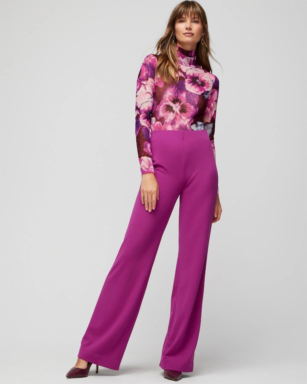 White house black market wide leg pants top