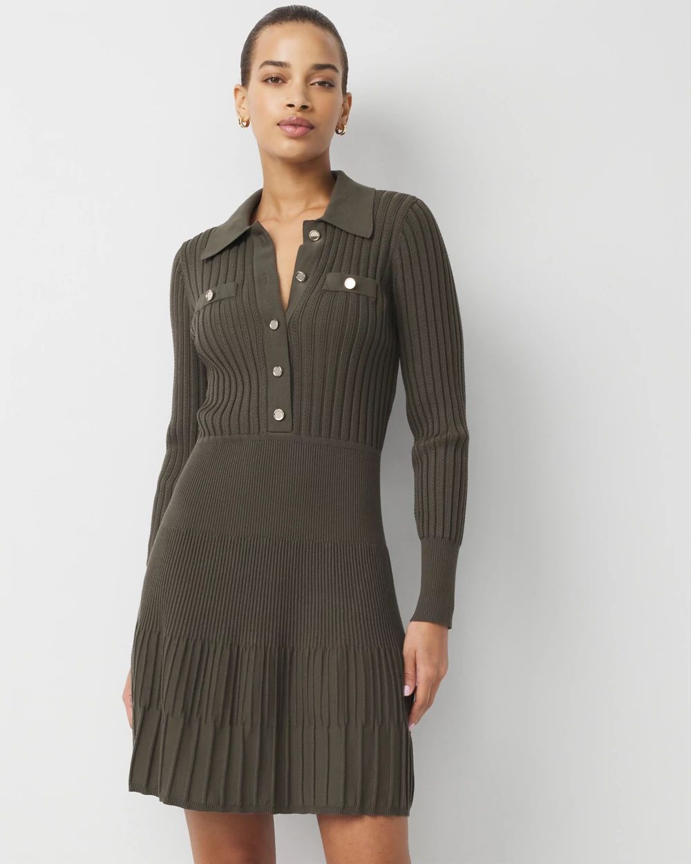 Petite Long Sleeve Sweater Dress