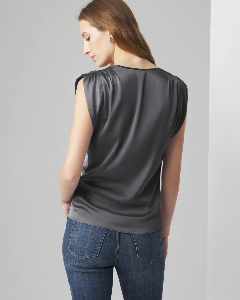 Petite Ruched Shoulder Shell Top click to view larger image.