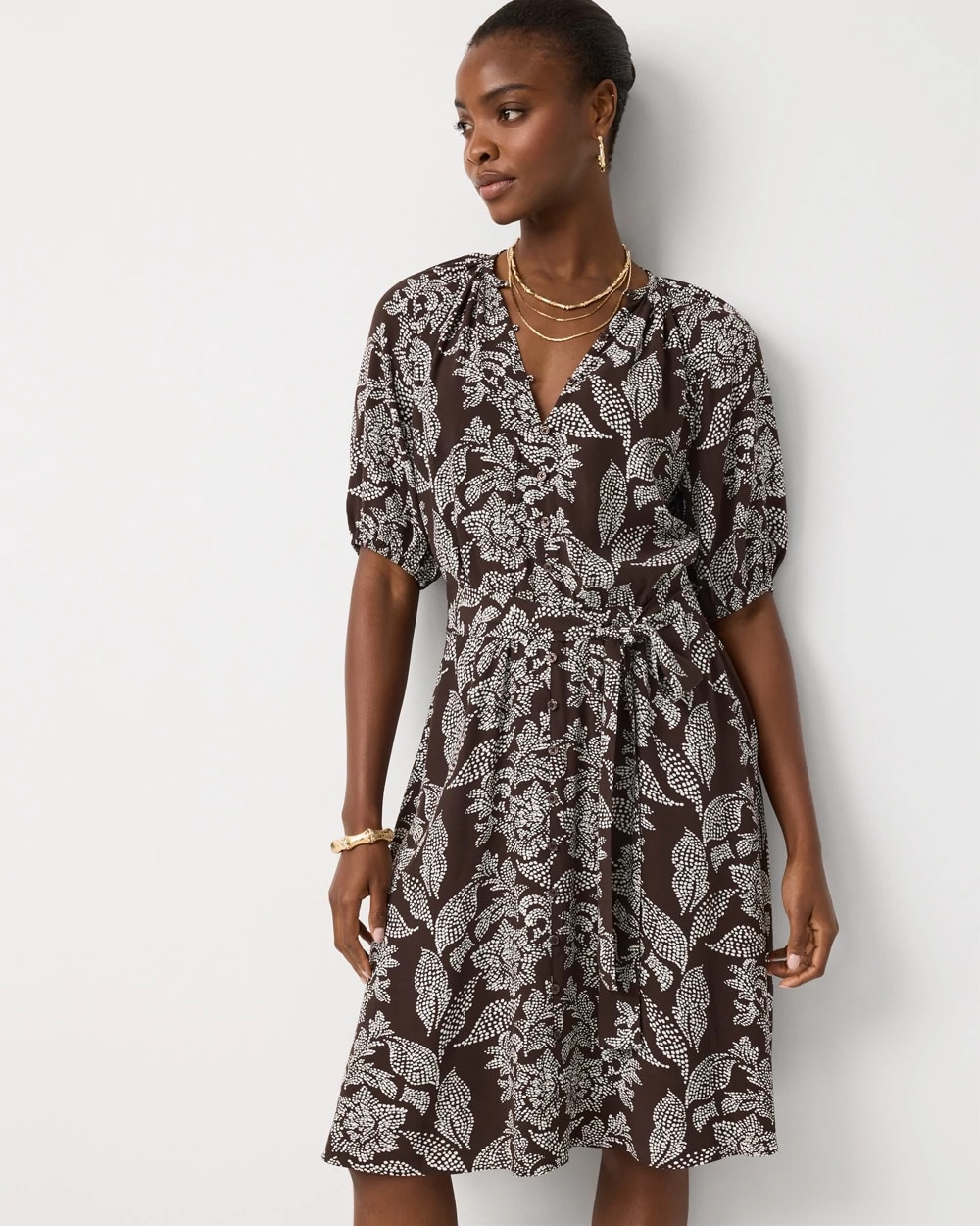 Petite Tie-Waist Mini Dress