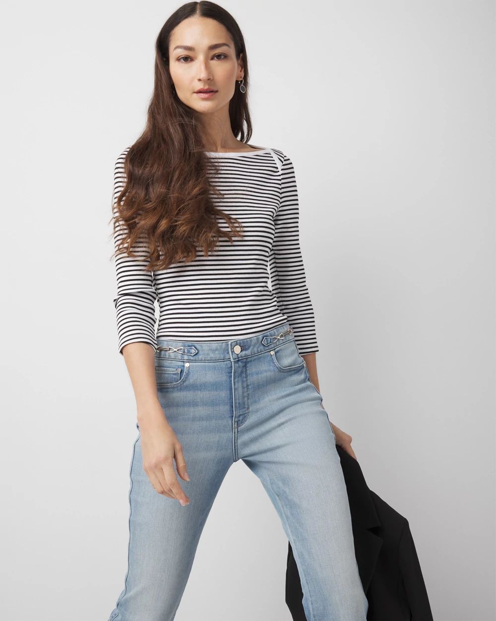 WHBM FORME™  Ribbed Stretch Boatneck Top