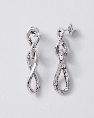 Silvetone Link Linear Earrings