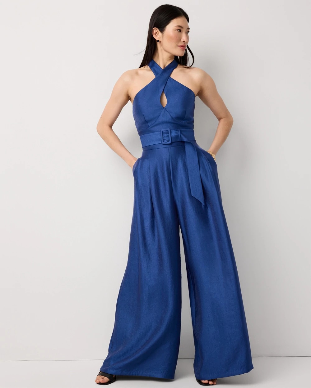 Belted Halter Jumpsuit