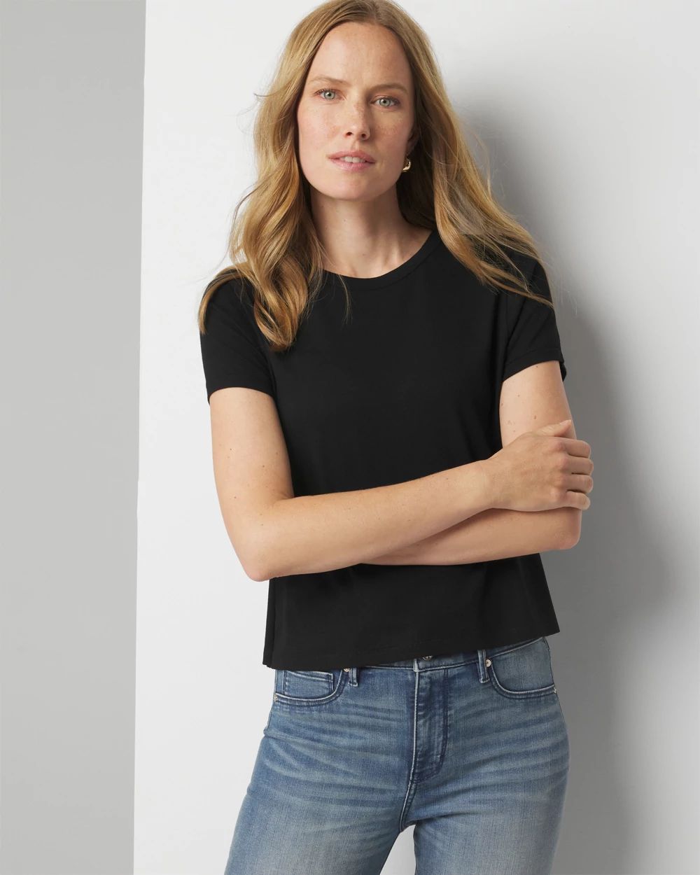 Cotton Modal Fitted Crewneck Tee