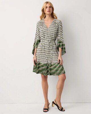 Flutter Sleeve Crepe Dress