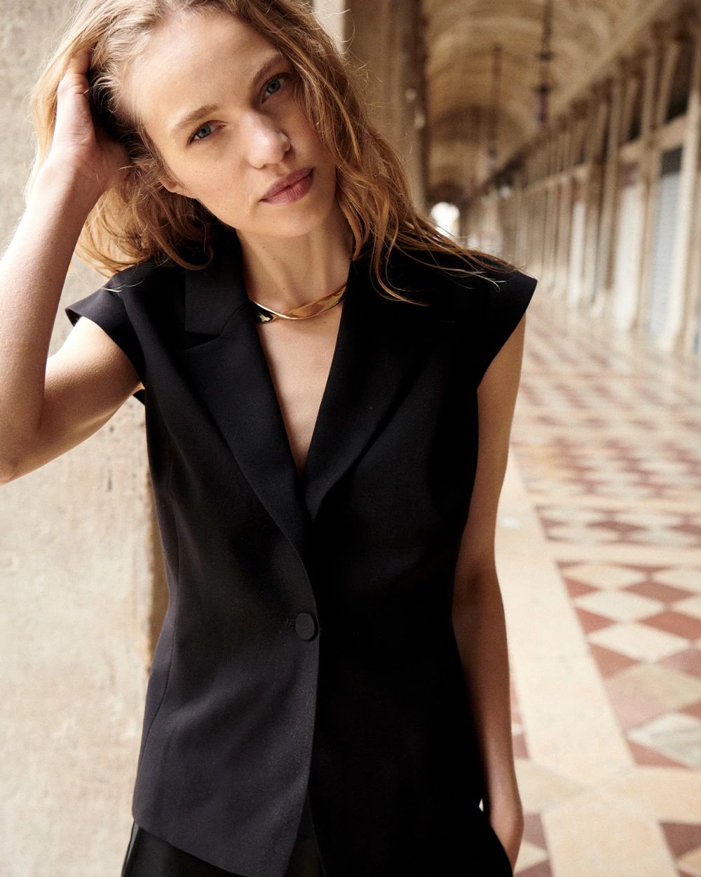 Cropped Tailored Vest
