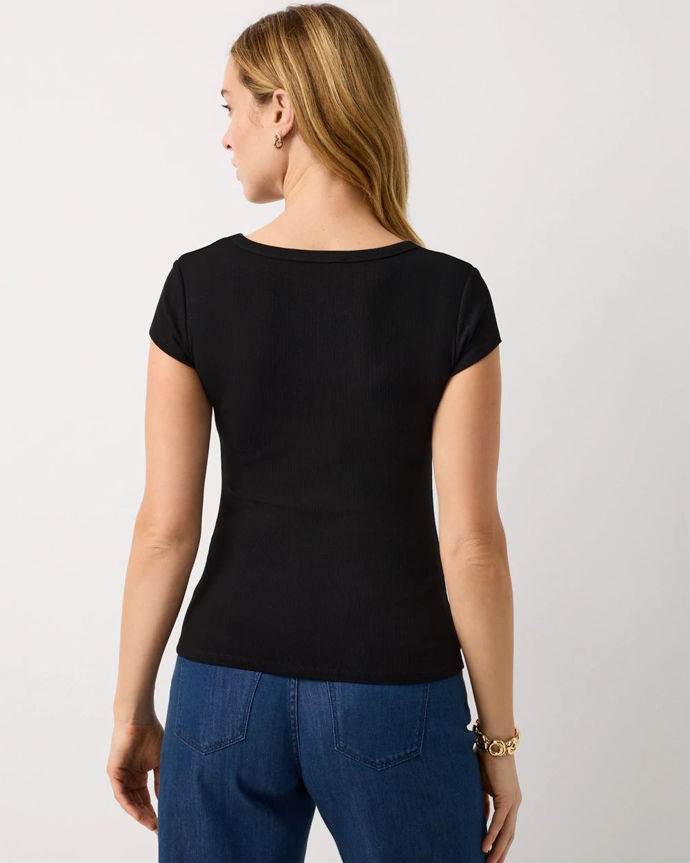 WHBM FORME™ Ribbed Scoop Neck Tee click to view larger image.