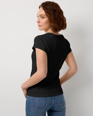 WHBM FORME™ Ribbed Scoop Neck Tee click to view larger image.